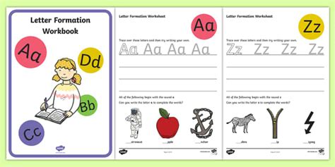 Upper and Lowercase Letter Formation Workbook.